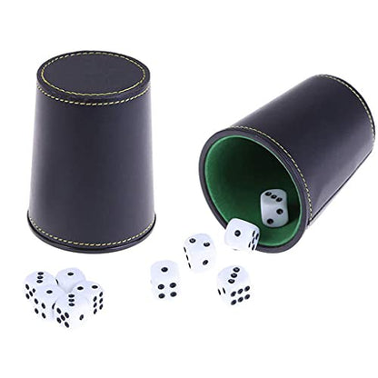 1 Piece PU Dice Cup KTV Entertainment Cups New Leather Trumpet Flannel Game Tool Accessary Leather Cup with Lid