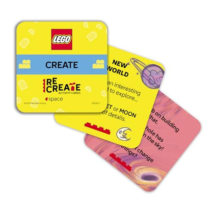 LEGO Recreate Activity Cards – Space | Outer Space Building Game with 30+ Activity Cards & 25 LEGO Elements | Ages 6+ - style: Space