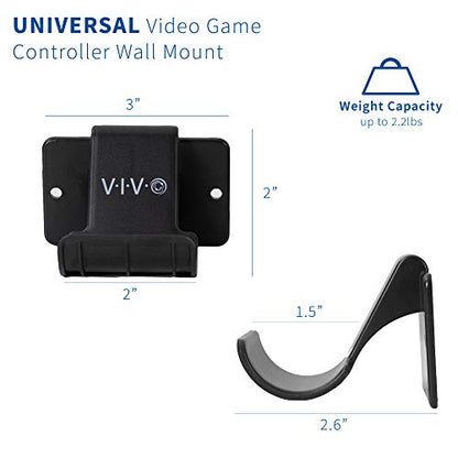VIVO Universal Video Game Controller Wall Mount Holders, Compatible with PlayStation, Xbox, NVIDIA, Nintendo Switch Controllers, and More, 2-Pack, Black, MOUNT-GM01C - color: Black