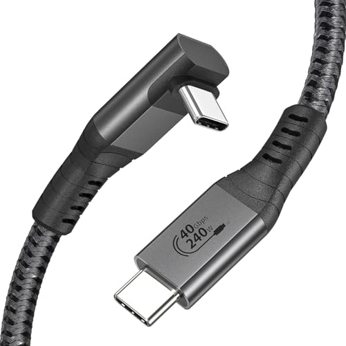 XAOSUN 240W USB 4 Cable for Thunderbolt 4 Cable, 1ft USB C Data Cable 40Gbps Transfer, 8K 4K Display, Compatible with ROG Ally, Steam Deck, Switch, eGPU, MacBook, Docks - size: 1FT