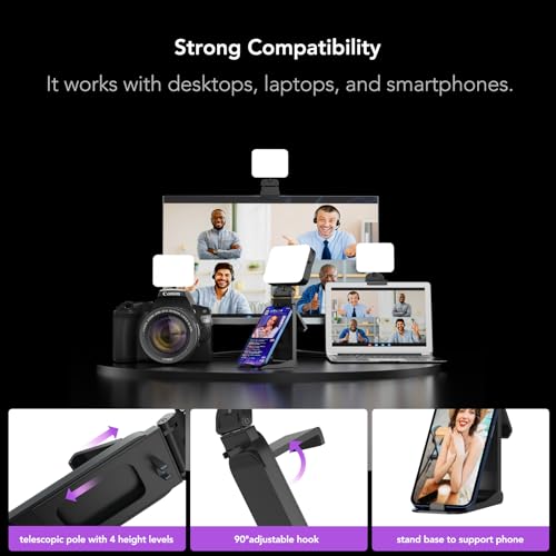 NearStream SL10B Selfie Light, Webcam Light for Video Conference, LED Video Light Streaming Light Kit with Adjustable Brightness & Color Temp, CRI95, Key Light for Streaming for Phone/PC
