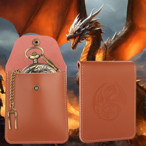 5 Dragon Heads Pocket Watch Case with 7pcs Polyhedral Tiny Metal Dice Kit, Mini DND Dice Set, D&D Starter Set, Role Playing Game Accessories, D&D Gifts with Gift Bag, Dragon Gifts - color: 5 Dragon Heads