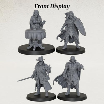 28mm DND Miniatures Fantasy RPG Accessory- Vampire Hunters AS1010 | Dungeon Masters Essential- Unpainted 1:56 Minis Figurine Set for Miniature Gaming & TTRPG