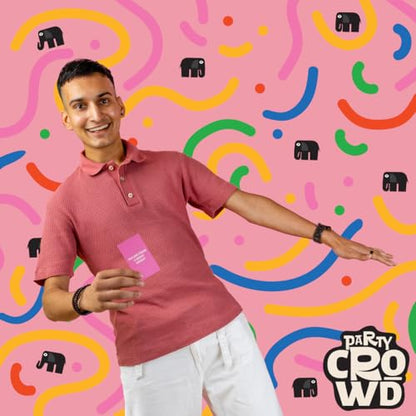 Party Crowd Mumbo Jumbo Party Game with Friends or Family Fun, Party Game for Kids or Adults Singing, Dancing, Acting Hilarious Board Games for Holidays, Funny Memory Stocking Stuffer, Camping Ages 8+