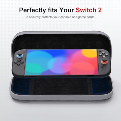 STARTRC GAMES Slim Carrying Case for Nintendo Switch 2 2025, Hard Shell Travel Case with 12 Game Card Slots, Portable Carry Bag for Switch 2 Console Gray - color: Gray