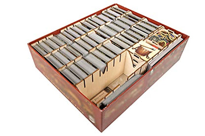 The Broken Token Wooden Game Organizer Compatible with Red Dragon Inn Character Trove – 4 Card Rows, 49 Decks