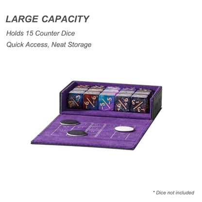 Pocket Dice Box (Adventurer Module) - Built-in Life Tracker - Fits 15 Counter Dice (15 mm) or 30+ Unsleeved Cards - Stores Inside Adventurer - MTG, PTCG & More (2. Eclipse (Black/Purple)) - color: 2. Eclipse (Black/Purple)