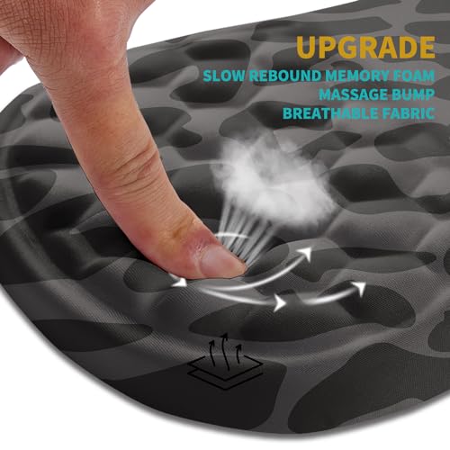 Hokafenle Ergonomic Mouse Pad Wrist Support, Wrist Rest Mousepad for Carpal Tunnel Pain Relief with Integrated Memory Foam Slope Massage Bulge (11.8x7.9 inch,Black Leopard - color: KM20-Black Leopard