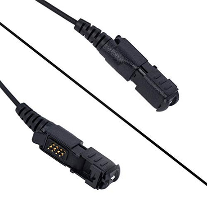Xpr 3500e G Shape Earpiece Headset Mic PTT, 2 Pack | G-hook earpiece with PTT mic; PU cable. Fits Motorola XPR3500e, XPR3300e, XPR3000 MOTOTRBO radios