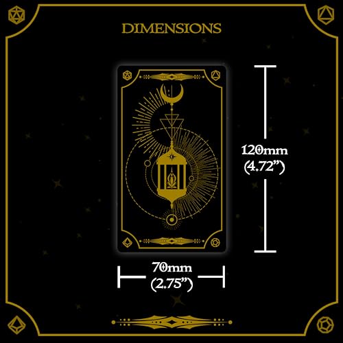 Citadel Black Tabletop RPG Accessory Card Set of 50 Cards – D&D, Gold Foil - Spell Slot Tracker, Item, Spell, Blank Note Cards, for Dungeons and Dragons 5th Edition & Other Tabletop Games
