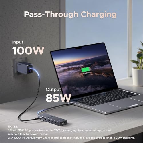 UGREEN Revodok Pro USB-C Hub 6 in 1 10Gbps 4K 60Hz HDMI | 100W PD charging, compatible with MacBook Neo/Pro/Air, iPad Pro, Thinkpad Rog Ally and More