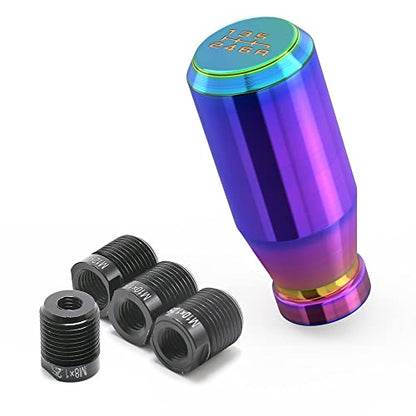 Multicolor 6 Speed Weighted Manual Automatic Gear Shifter Shift Knobs Lever with 4 Metal Adapters Fit Compatible with Manual Cars Most Automatic Cars - color: AAL-C-04-02