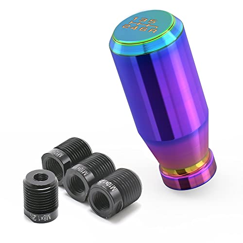 Multicolor 6 Speed Weighted Manual Automatic Gear Shifter Shift Knobs Lever with 4 Metal Adapters Fit Compatible with Manual Cars Most Automatic Cars - color: AAL-C-04-02
