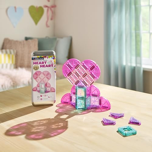 MAGNA-TILES microMAGS 26-Piece Heart to Heart Travel Set, The Original Magnetic Building Brand - style: Heart to Heart