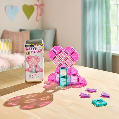 MAGNA-TILES microMAGS 26-Piece Heart to Heart Travel Set, The Original Magnetic Building Brand - style: Heart to Heart