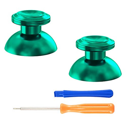 eXtremeRate Custom Green Metal Thumbsticks for PS5 Controller, Replacement Aluminum Analog Stick Joystick for PS4 Controller - color: Green