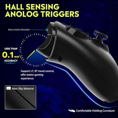 QRD N5 Wireless Controller for PS4 Pro Slim PS3 PS2 Steam Deck PC, Halleffect Gamepad Joystick with 3.5mm Audio Port+Speaker+Mic, Macro N1+N2, Turbo Speed Up, Spark N5 - color: PS4 Wireless Controller