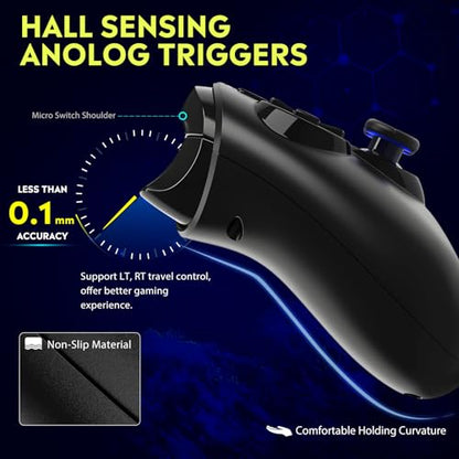 QRD N5 Wireless Controller for PS4 Pro Slim PS3 PS2 Steam Deck PC, Halleffect Gamepad Joystick with 3.5mm Audio Port+Speaker+Mic, Macro N1+N2, Turbo Speed Up, Spark N5 - color: PS4 Wireless Controller