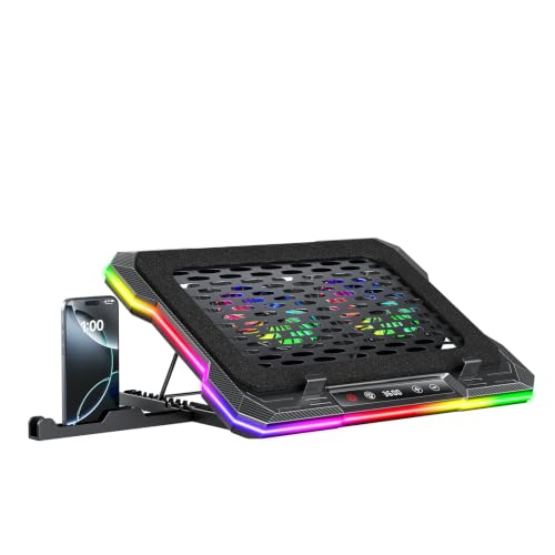 ChillCore 2 Detachable Fans RGB Gaming Laptop Cooling Pad, Rapid Cooling for 15.6-19.3" Laptops, Variable Speed Control, 8 Adjustable Heights - K6 with Memory Foam - color: K6RGB with Foam