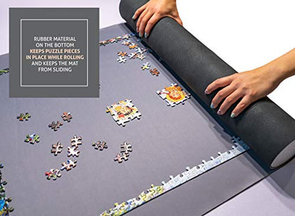 Premium Jigsaw Puzzle Roll Mat 54x36 - Neoprene Material, Easy To Slide, Rollup Up To 3,000 Pieces - Board Game Mat
