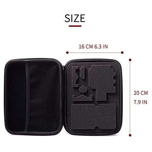 TEKCAM Action Camera Carrying Case Protective Storage Bag Compatible with Gopro Hero 13 12 11 10 9 8 7/AKASO EK7000/Brave 4/Brave 7 LE/Brave 8/APEXCAM/Dragon Touch Action Camera (Medium) - color: Case-Medium