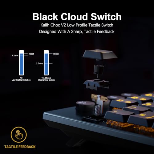 Hexgears Immersion A3 Low-Profile Wireless Mechanical Keyboard, TKL Hot-Swappable Aluminum Gaming Keyboard, BT5.0/2.4GHz/USB-C Tactile Switches, RGB Backlit, TFT Screen & 5800mAh Battery for Pc/Mac - size: A3 - Tkl, style: Tactile