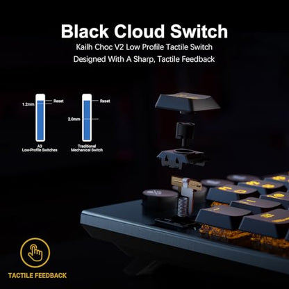 Hexgears Immersion A3 Low-Profile Wireless Mechanical Keyboard, TKL Hot-Swappable Aluminum Gaming Keyboard, BT5.0/2.4GHz/USB-C Tactile Switches, RGB Backlit, TFT Screen & 5800mAh Battery for Pc/Mac - size: A3 - Tkl, style: Tactile