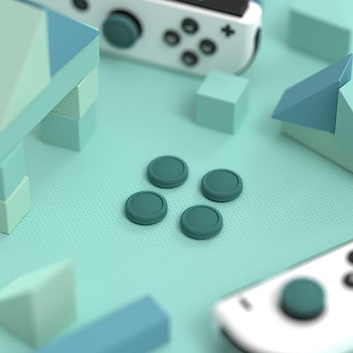 eXtremeRate PlayVital Switch Joystick Caps， Thumbstick Caps, Silicone Analog Cover for Switch Lite & OLED Joycon Thumb Grips - Hunter Green - color: Hunter Green