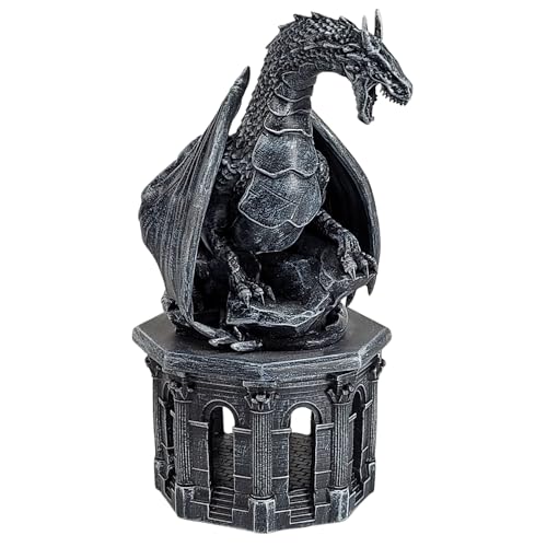 Forged Dice Co. Dragon Dice Jail - D&D Dice Holder and Storage Box with Removable Collectors Dragon Miniature - Fits Up to 2 Standard Polyhedral RPG Sets - Black - color: Black Dragon Dice Jail