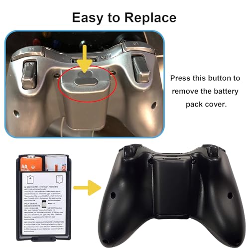 LiXiongBao 10 Pcs Battery Cover Case for Xbox 360 Wireless Controller,Replacement Battery Pack Shell Compatible with Xbox 360(Black) - color: 10pcs-Black