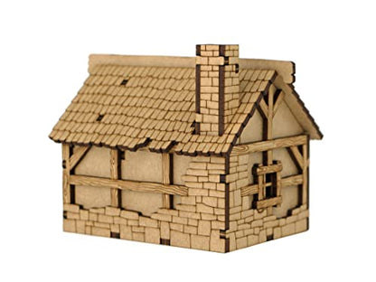 TowerRex Small House DND Terrain Building - DND Accessories for Dungeons & Dragons, Pathfinder, Warhammer, Tabletop Battle map, Wargaming Terrain kit, RPG Scenery for 32mm, 28mm Miniatures