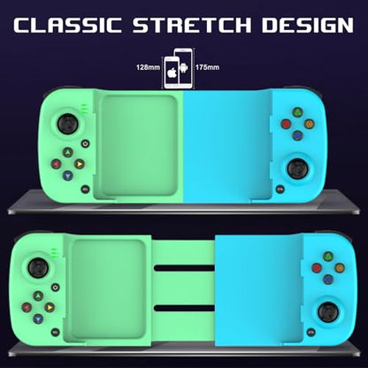 Megadream Mobile Game Controller Gamepad for iPhone iOS Android PC: Works with iPhone 16/15/14/13/12/11, iPad, Samsung Galaxy, TCL, Tablet, Call of Duty, Roblox - Directly Play (Blue+Green) - color: Green Blue