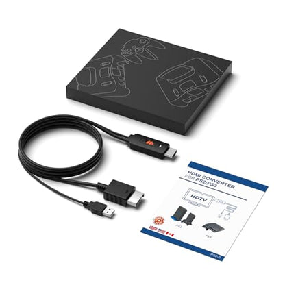 PS2 to HDMI Adapter HD-Link Cable Support ON/Off Switch, Converter PS3 Video Signal to HDMI Signal with True Ypbpr HD Signal Output (100% Improve Video Quality for PS2 and PS3) - style: PS3 HDMI Converter