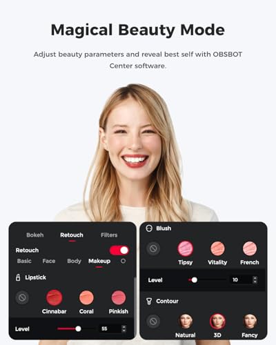 OBSBOT Meet 2-4K Webcam for PC with 1/2" Sensor, AI Framing & Autofocus | Beauty Mode, Lightweight, Gesture Control, HDR, Dual Microphone, 60 FPS, Web Cam for Streaming, Meeting, Gaming.(Cloud White) - color: Meet 2 White