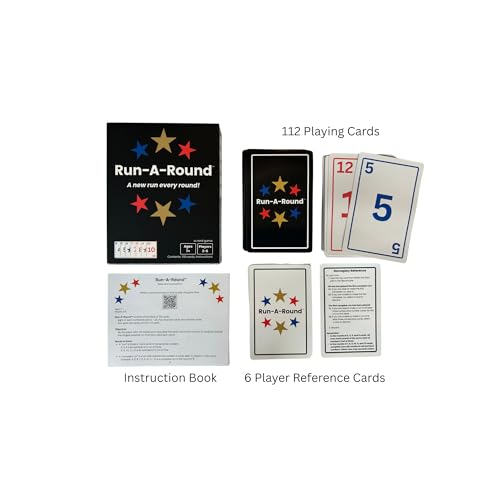 Run-A-Round Card Game, Family Card Game for Kids & Adults, 10 Fun Rounds - Add One Card Each Round, No Player Elimination, Ages 7+, 2-6 Players, 30+ Minutes