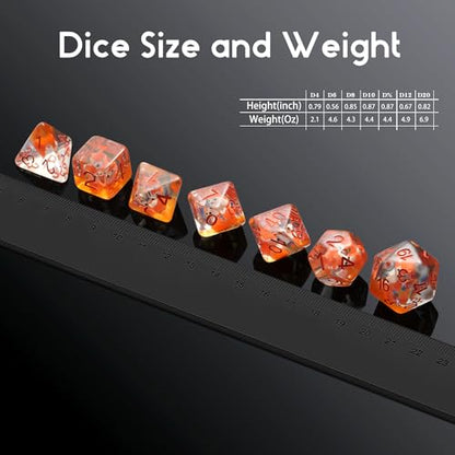 Fox Dice DND, DNDND 7PCS Resin D&D Dice with Velvet Bag for Dungeons and Dragons Role Playing Games and Tabletop Game (Fox) - color: Fox