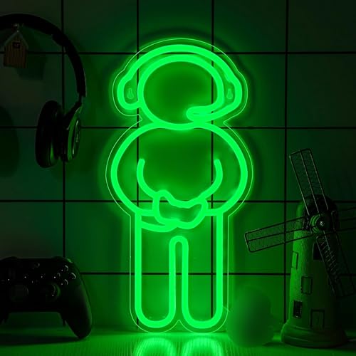 Enhon Gamer Shape Neon Light 15.7 x 7.8 inch, for Game Room Decor | USB Powered Gamer Shaped Neon Light with Remote for Gaming Room Decor, Boys Mens Kids Gift for Bedroom Game Room Decoration