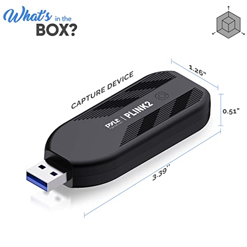 PyleUsa HDMI Capture Card - Camera Link 4K USB3.1 GEN1 HDMI-to-USB Audio-Video Recording via DSLR Camcorder Action Cam, Record Directly to Computer Gaming,Streaming,Conference,Live Broadcast,PLINK 2 - style: Mini Power Capture Card