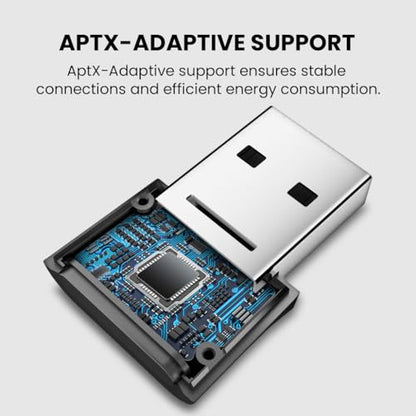 Avantree DG80-Gaming - USB Bluetooth 5.3 Adapter Dongle for PS5 | & Gaming Consoles, aptX-Adaptive & aptX-Low Latency, Wireless Audio Transmitter to Bluetooth Headphones & Earbuds