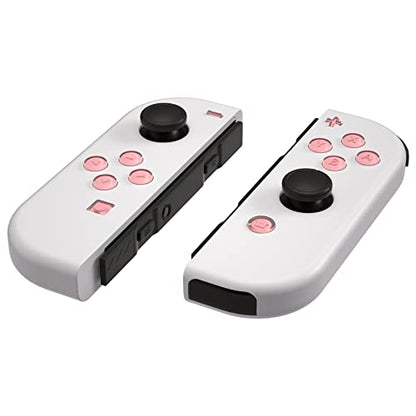 eXtremeRate Replacement Two-Tone Jelly Buttons for JoyCon, Pale Red & Clear w/Symbols Custom Controller ABXY Direction Home Capture + - Keys, DIY Action Face Buttons for Nintendo Switch & Switch OLED - color: Pale Red & Clear