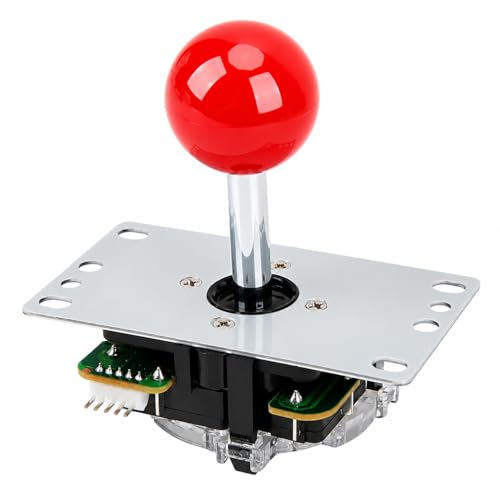 Arcade Joystick Gamepad DIY Joystick Arcade Game Fighting Stick Replacement Parts Pin Circuit Board with Ball Head - color: Red