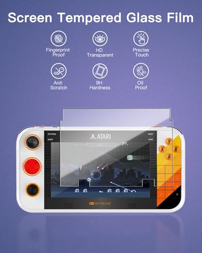 3 Pack Screen Protector for My Arcade Atari Gamestation Go Handheld Game Console, 9H Hardness Tempered Glass for My Arcade Atari Gamestation Go,Anti-Scratch, HD Clarity,Bubble Free