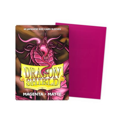 Dragon Shield | Japanese Size Card Matte Sleeves | 60 CT - Smooth & Tough Premium TCG Sleeves - Compatible with Yu-Gi-Oh, Naruto, Cardfight & Vanguard | Magenta - color: Magenta Matte