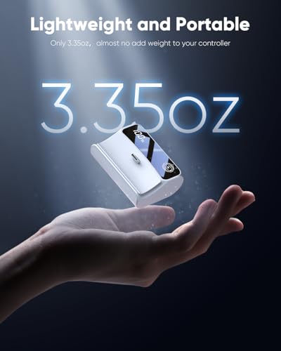 FASTSNAIL LED Display 7400mAh Battery Pack for PS5 DualSense Controller - color: white, size: 2 Pack