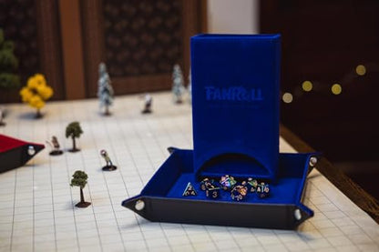 FanRoll Fold Up Dice Tower: Blue, Role Playing Game Dice Accessories for Dungeons and Dragons - color: Blue