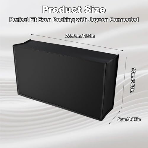 Dust Cover Console Non-Scratch Sleeve Protective Cover Thick Fabric Precision Cut Dust Guard Easy Access Cable Port Black