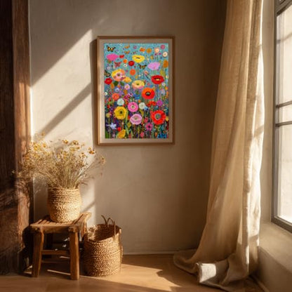 Bgraamiens 1000 Piece Jigsaw Puzzles for Adults – Maximalism Poppies and Butterflies – Bold Floral Arrangement with Vibrant Insects – Challenging Nature-Themed Gift - color: Maximalism Poppies and Butterflies