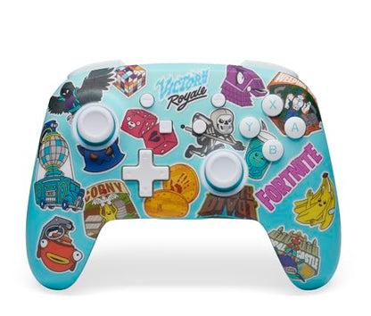 PowerA Enhanced Wireless Controller for Nintendo Switch/Switch 2 / Switch Lite/OLED Model - Fortnite Sticker Mania - Gamepad, game controller, Officially Licensed - color: Fortnite Sticker Mania