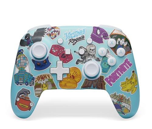 PowerA Enhanced Wireless Controller for Nintendo Switch/Switch 2 / Switch Lite/OLED Model - Fortnite Sticker Mania - Gamepad, game controller, Officially Licensed - color: Fortnite Sticker Mania
