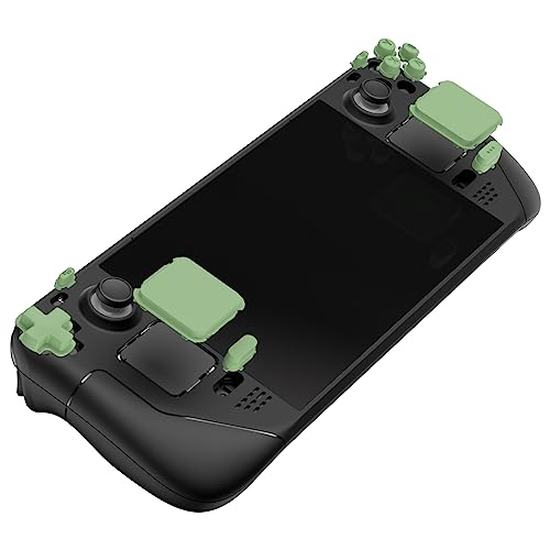 eXtremeRate Matcha Green Replacement Full Set Buttons for Steam Deck, DIY Custom ABXY D-pad Trackpad Bumpers Triggers Buttons and Screwdriver Tool for Steam Deck LCD Handheld Console - Console Without - color: Matcha Green